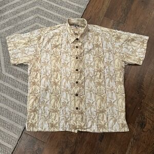 Kahala x John Severson Coconut Print Hawaiian Surfer Button Up Camp Shirt Men XL